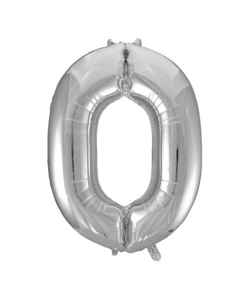 Giant Silver 86cm Helium Balloon Numbers